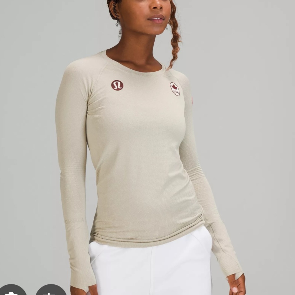 lululemon athletica Light Tan Long Sleeve Women's Top